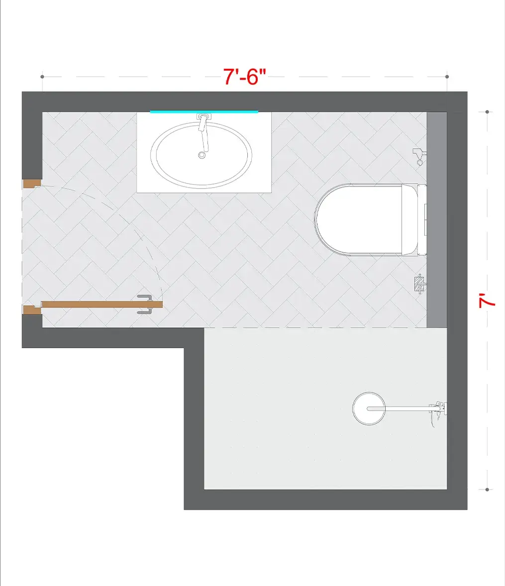 Boho Washroom Layout(BWL-2)