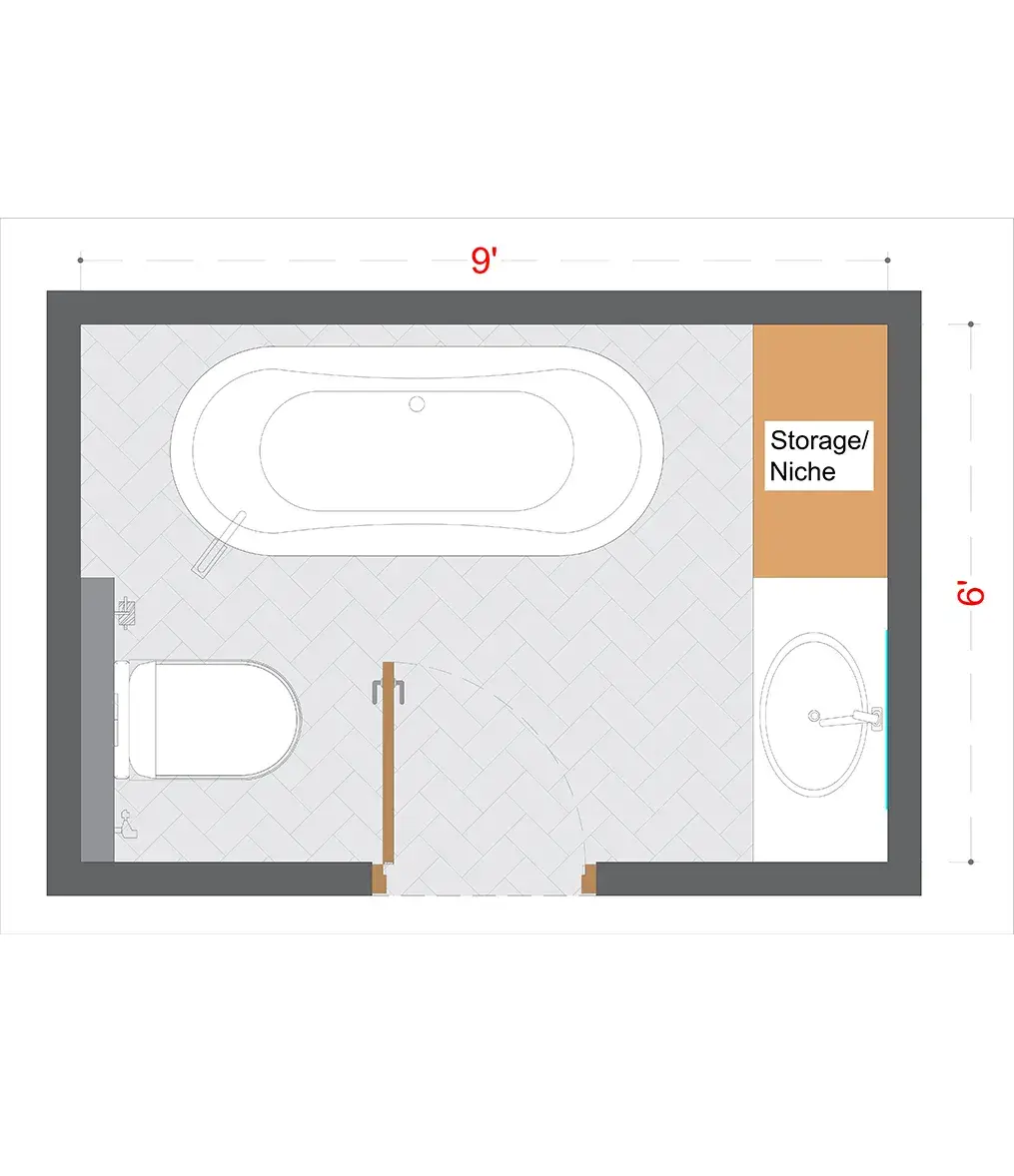Boho Washroom Layout(BWL-4)
