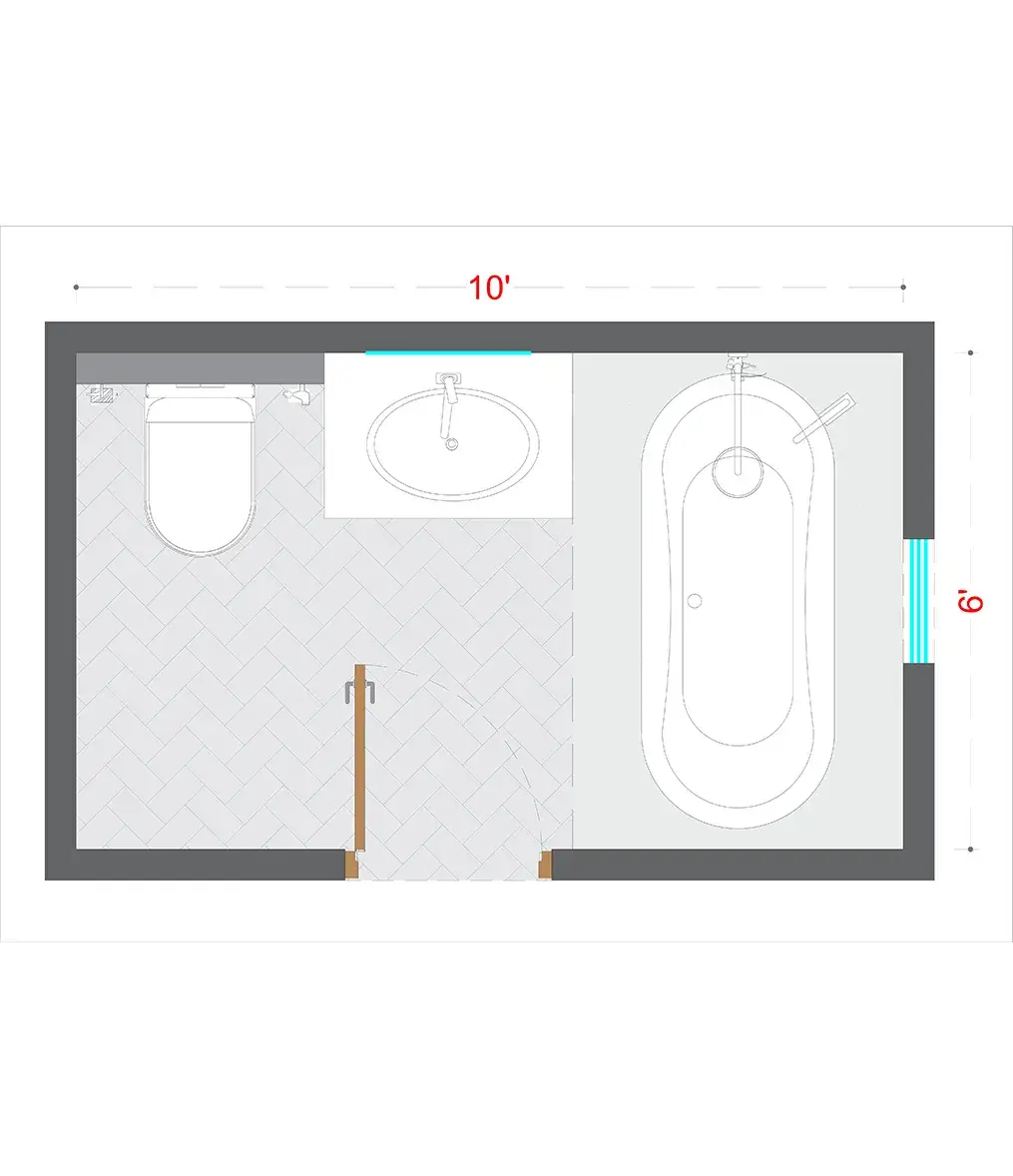 Boho Washroom Layout(BWL-5)