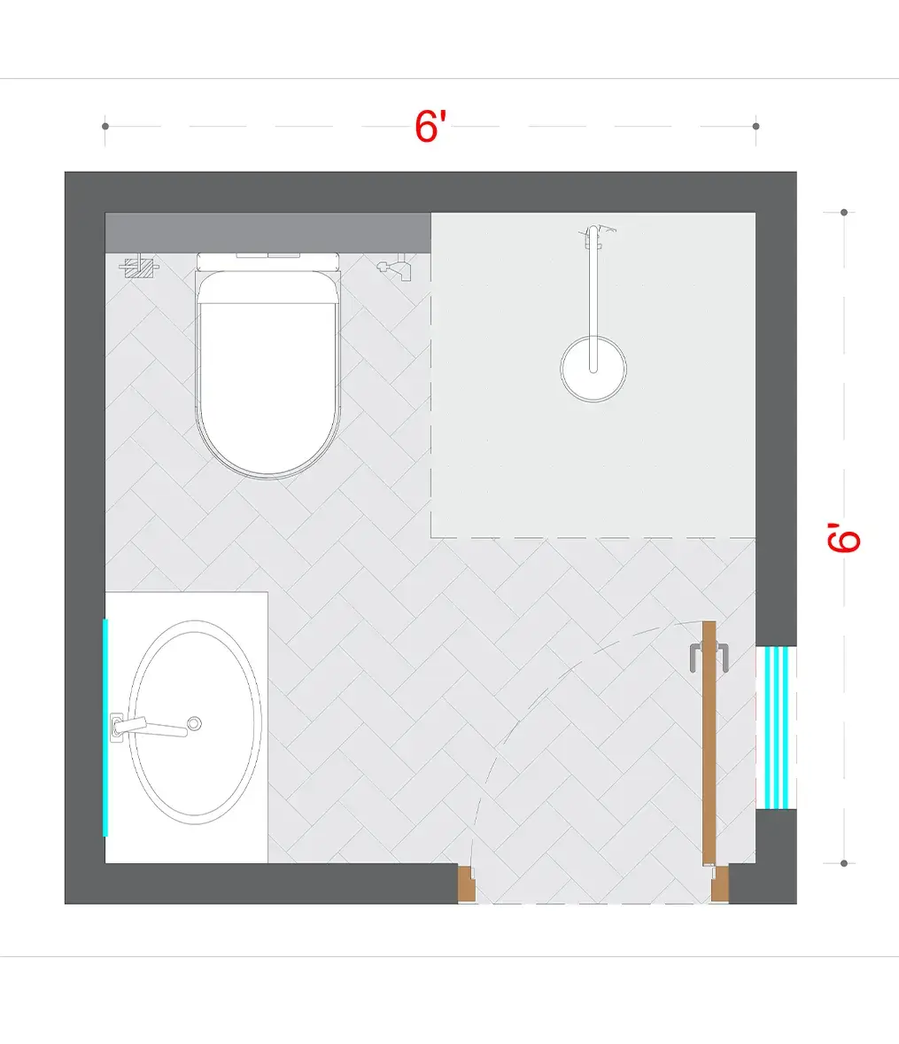Boho Washroom Layout(BWL-6)
