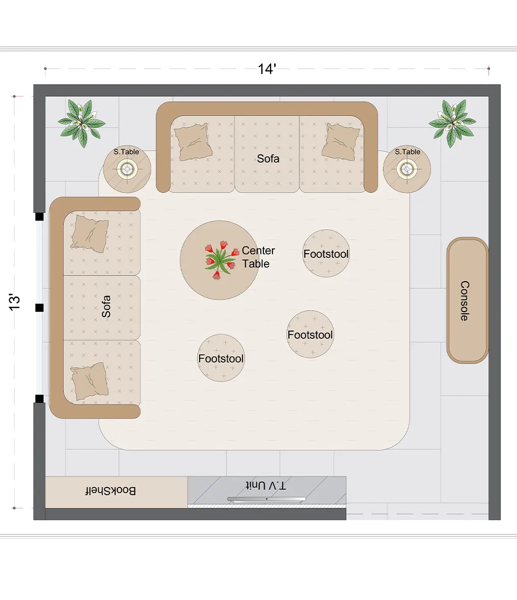 Boho Livingroom Layout(BLL-4)