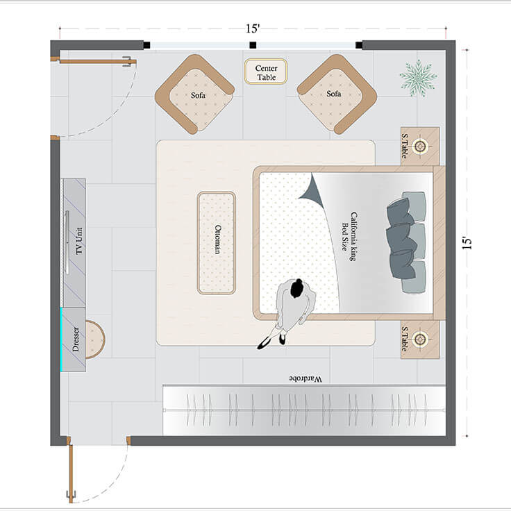 Contemporary Bedroom Layout(CBL-4)