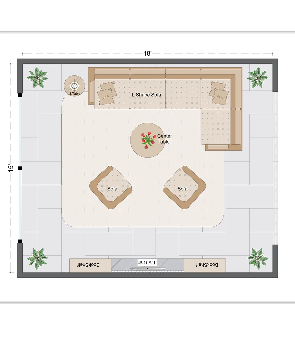 Contemporary Livingroom Layout(CLL-6)