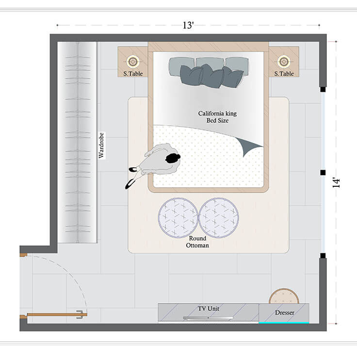 Contemporary Master Bedroom Layout(CMBL-1)