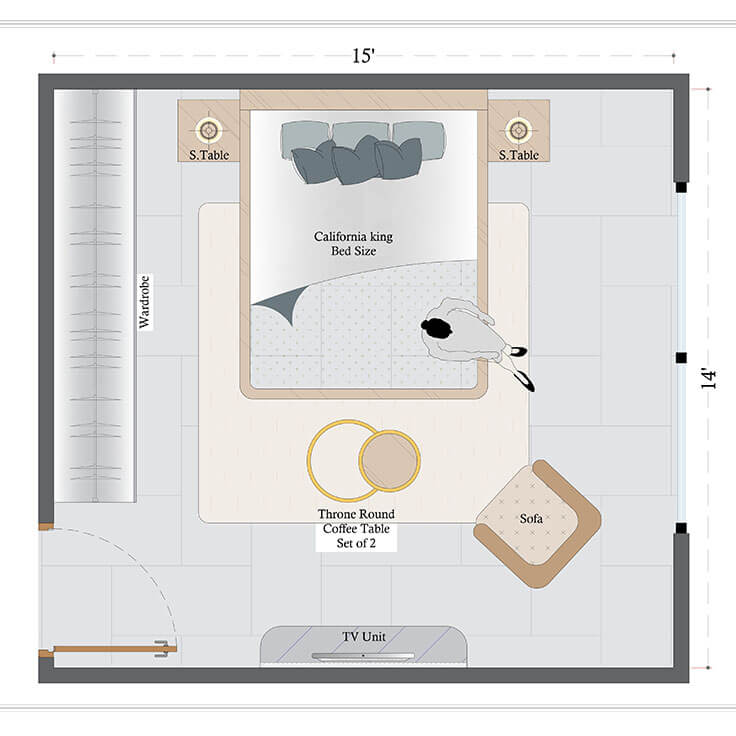 Contemporary Master Bedroom Layout(CMBL-2)
