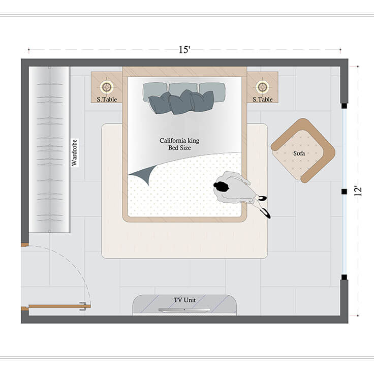 Contemporary Master Bedroom Layout(CMBL-3)