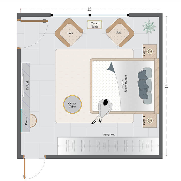 Contemporary Master Bedroom Layout(CMBL-5)