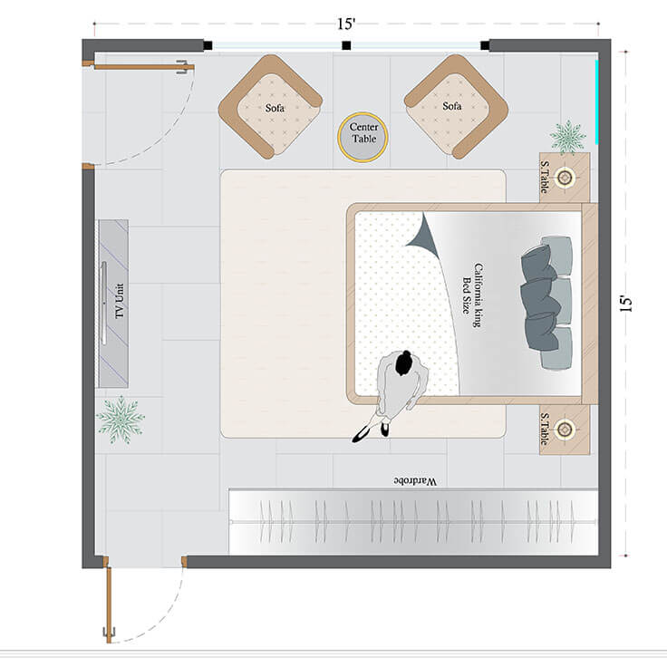 Contemporary Master Bedroom Layout(CMBL-6)