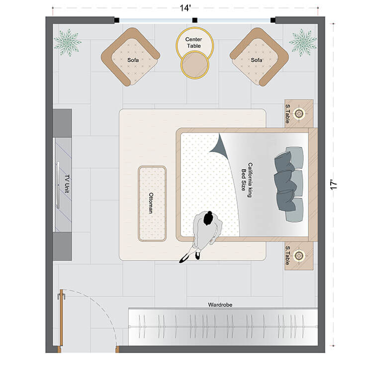Farmhouse-Dec Bedroom Layout(FDBL-4)