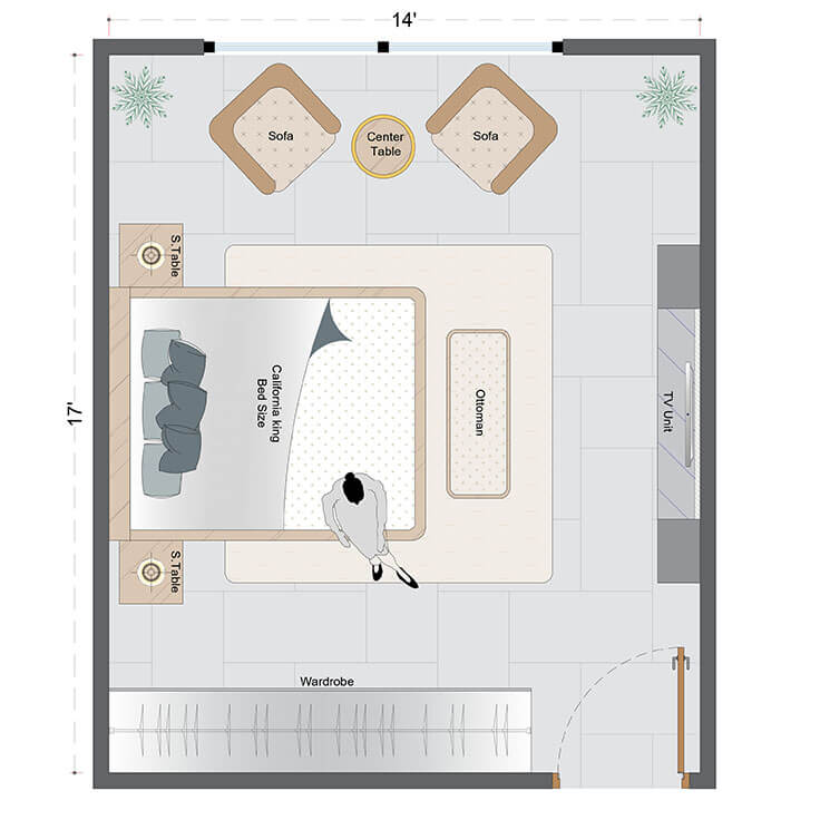 Farmhouse-Dec Bedroom Layout(FDBL-6)