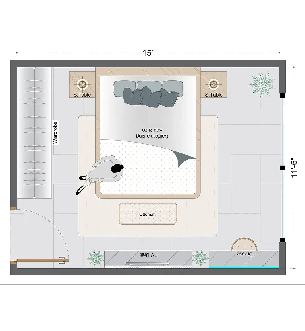 Farmhouse Guest Bedroom Layout (FGBL-1)