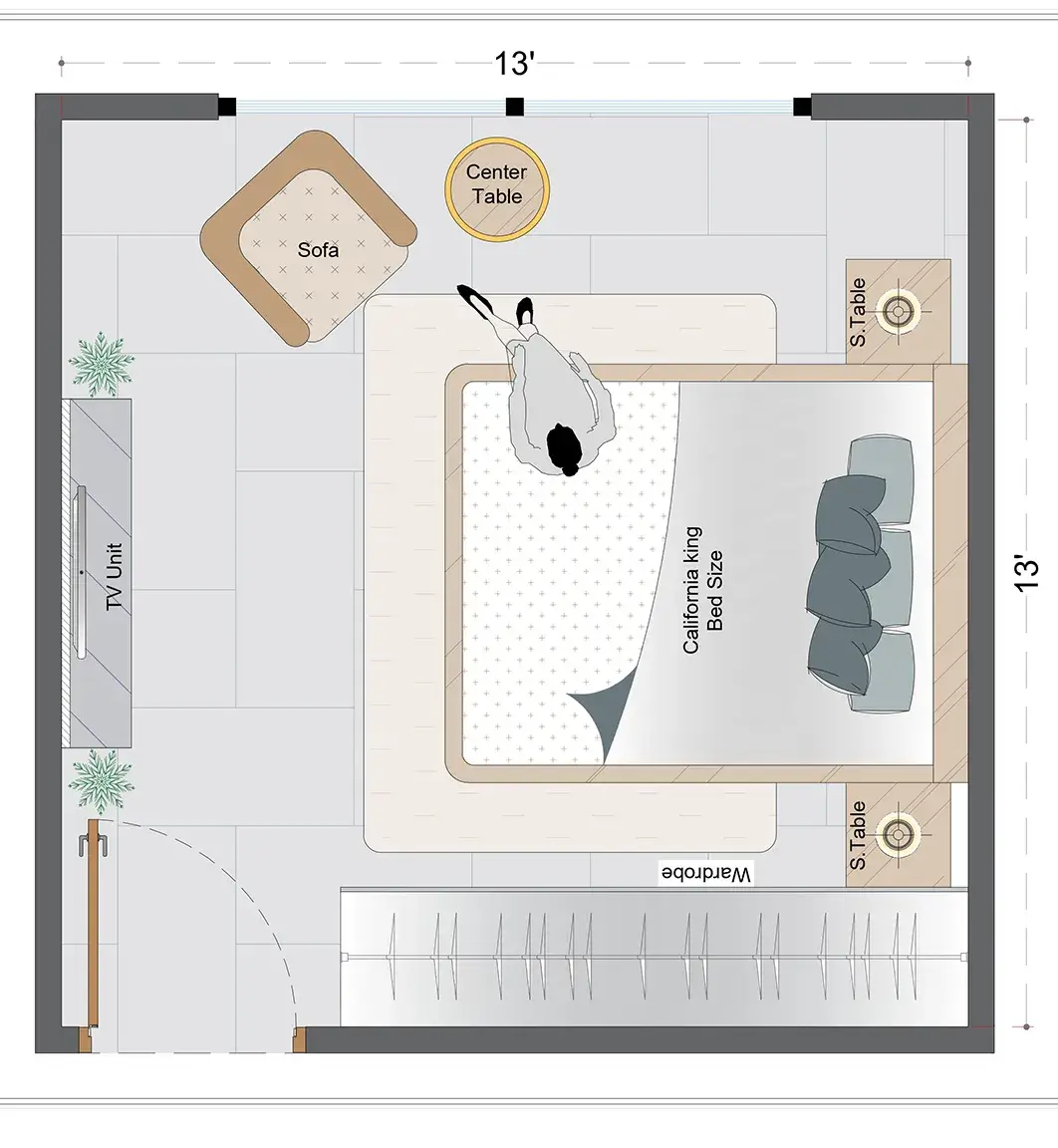Farmhouse Guest Bedroom Layout (FGBL-2)