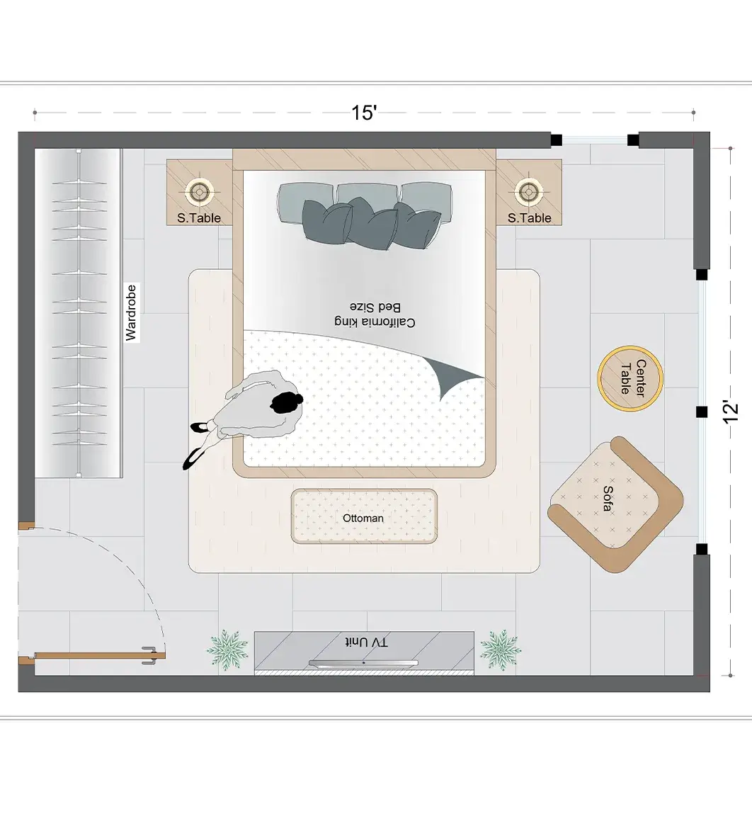 Farmhouse Guest Bedroom Layout (FGBL-4)