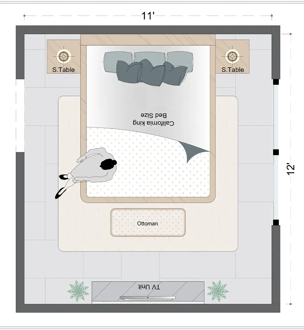 Farmhouse Guest Bedroom Layout (FGBL-5)