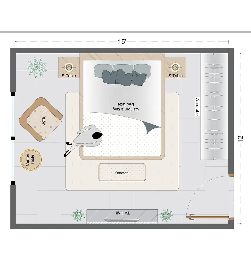 Farmhouse Guest Bedroom Layout (FGBL-6)