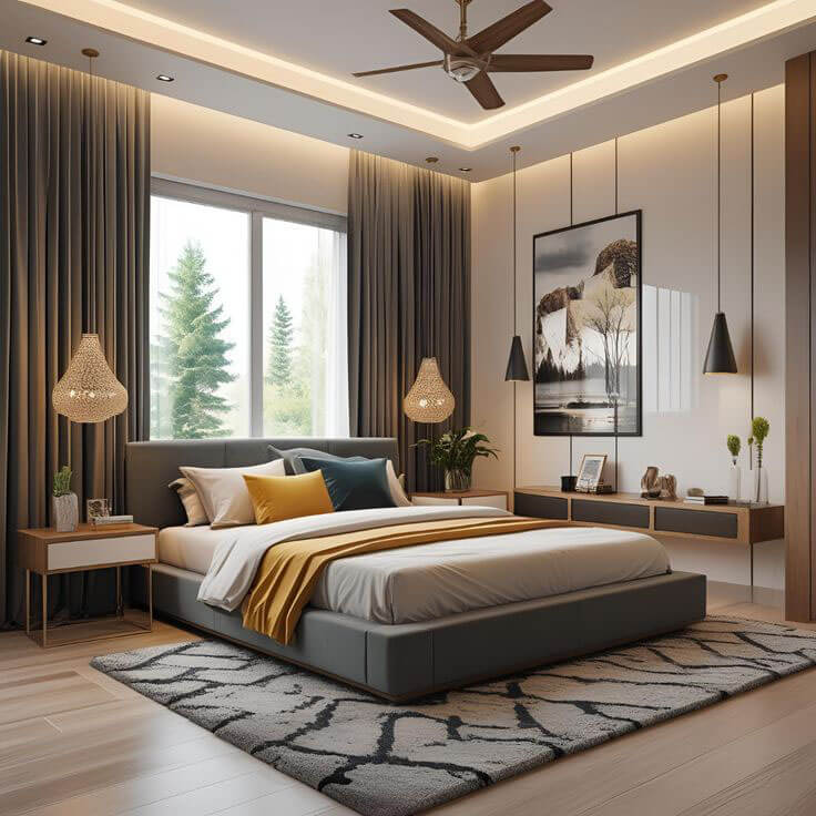 Mid-Century Modern Bedroom Design(MCMBD-5)