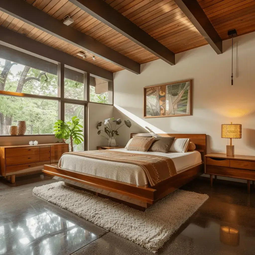 Mid-Century Guest Bedroom Design (MCGBD-3)