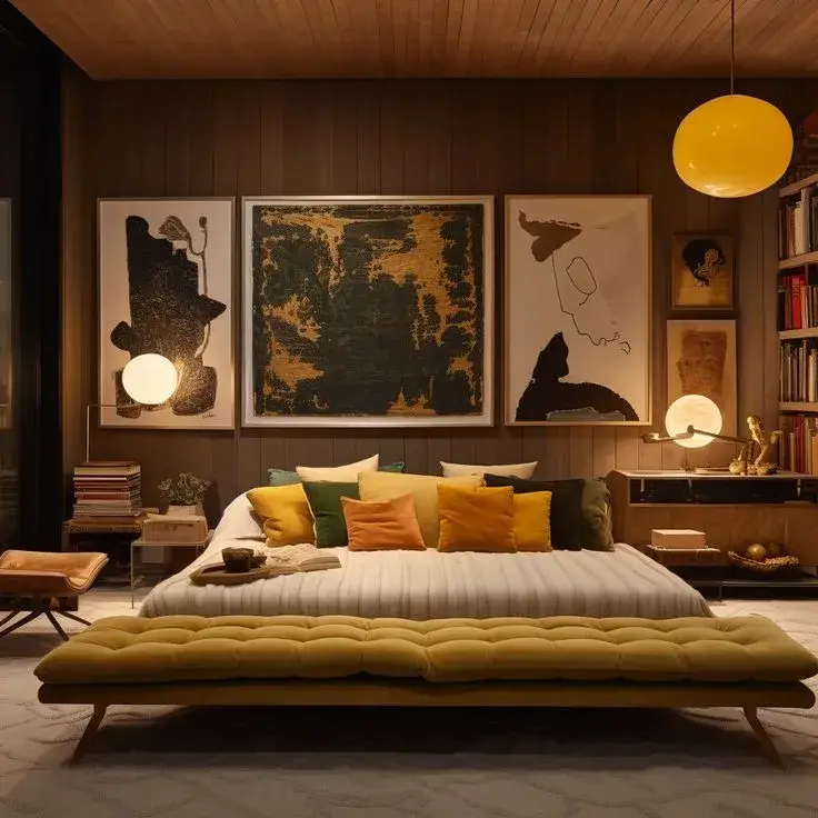Mid-Century Guest Bedroom Design (MCGBD-6)