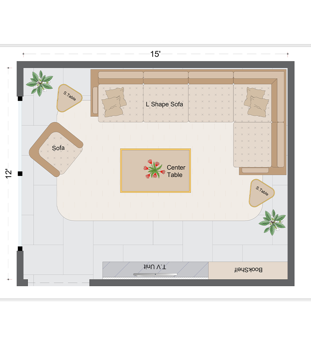 Mid-Century Livingroom Layout(MLL-2)