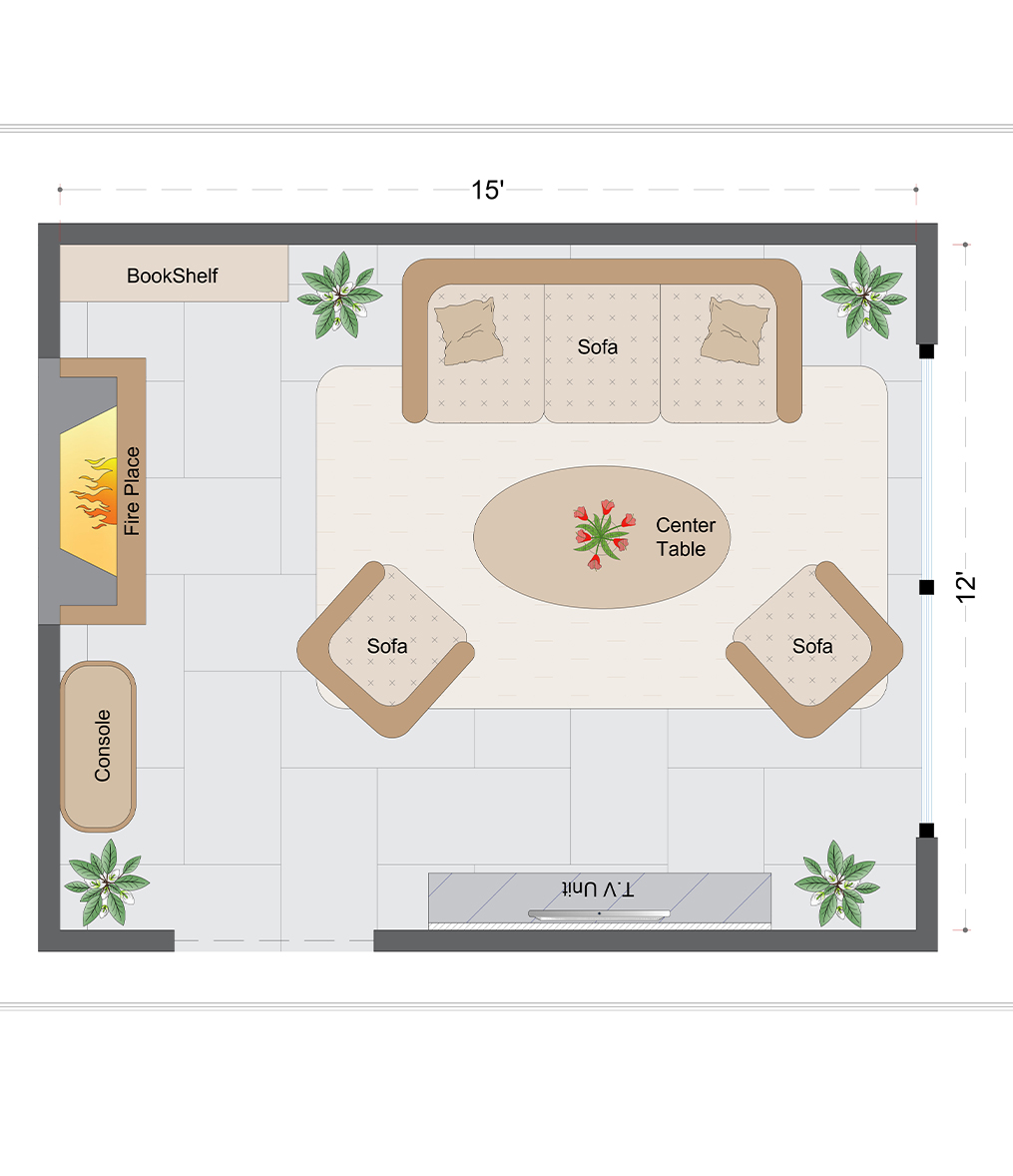 Mid-Century Livingroom Layout(MLL-3)