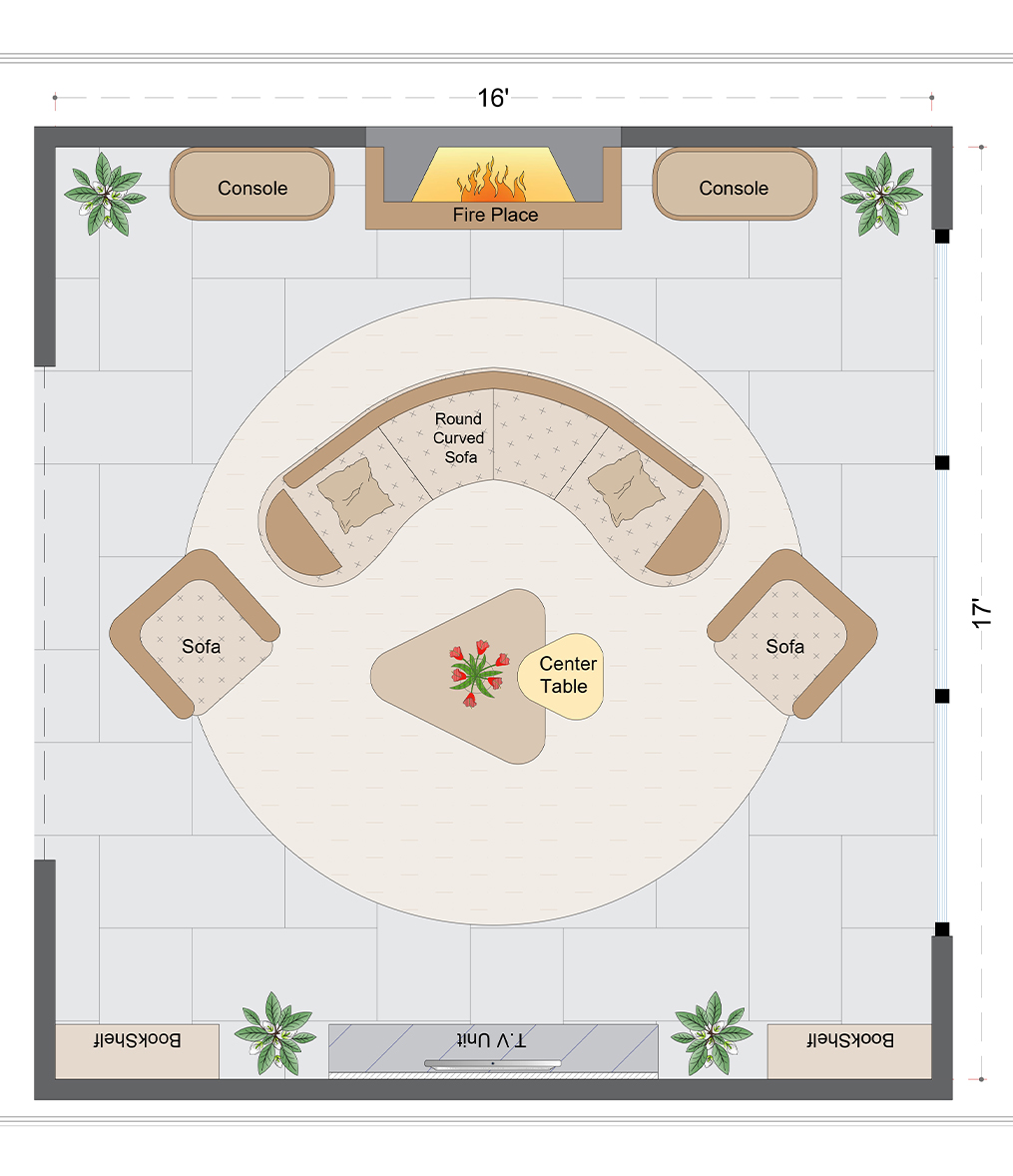 Mid-Century Livingroom Layout(MLL-4)