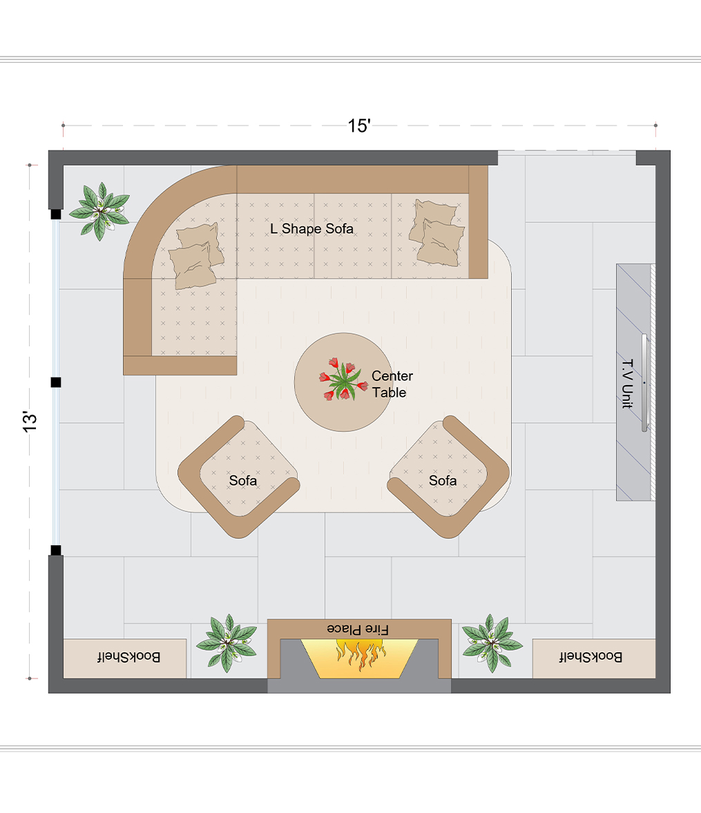 Mid-Century Livingroom Layout(MLL-6)