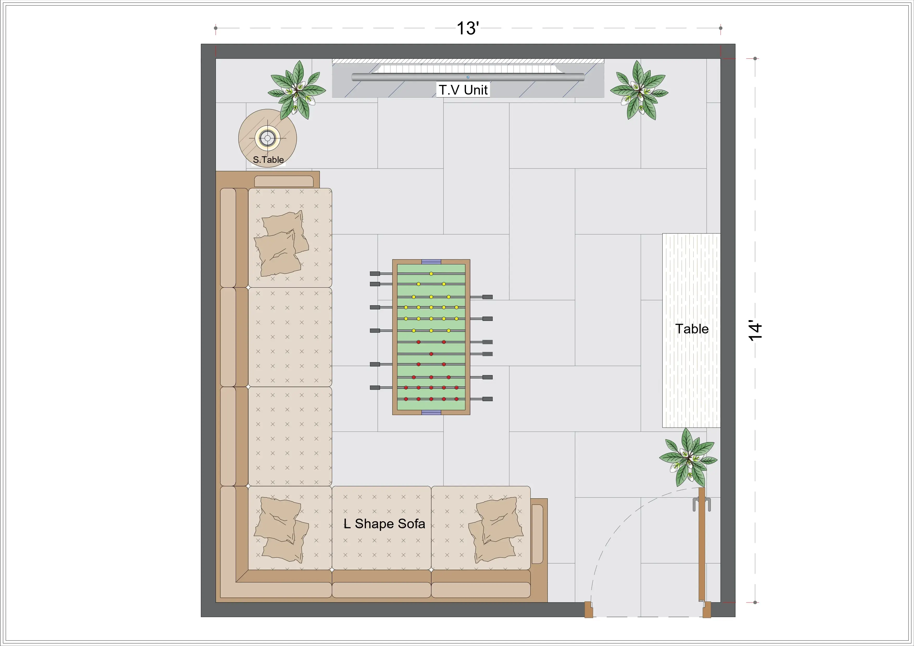 Modern Basement Lounge Layout (MBLL-4)