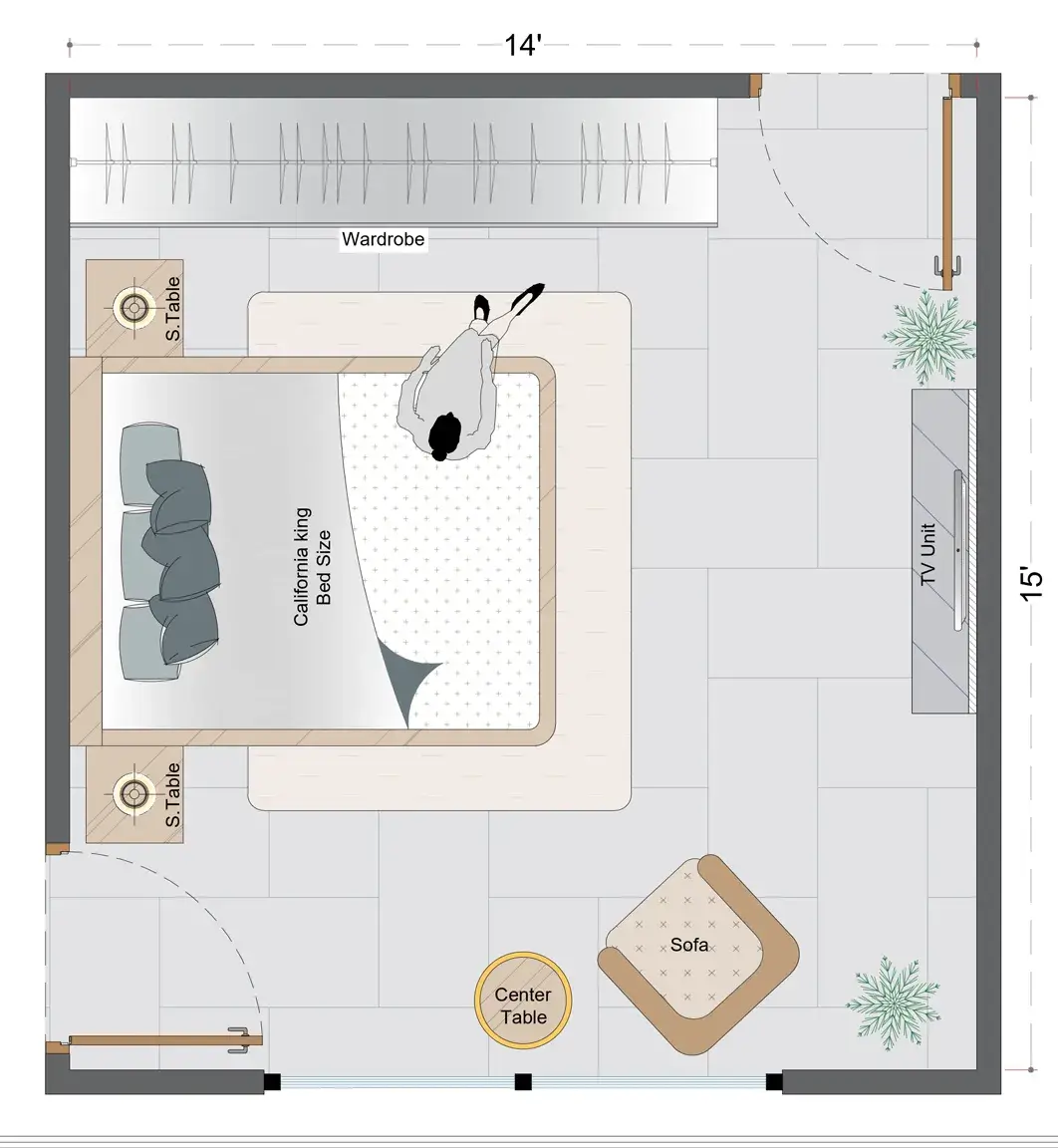 Modern Guest Bedroom Layout (MGBL-1)