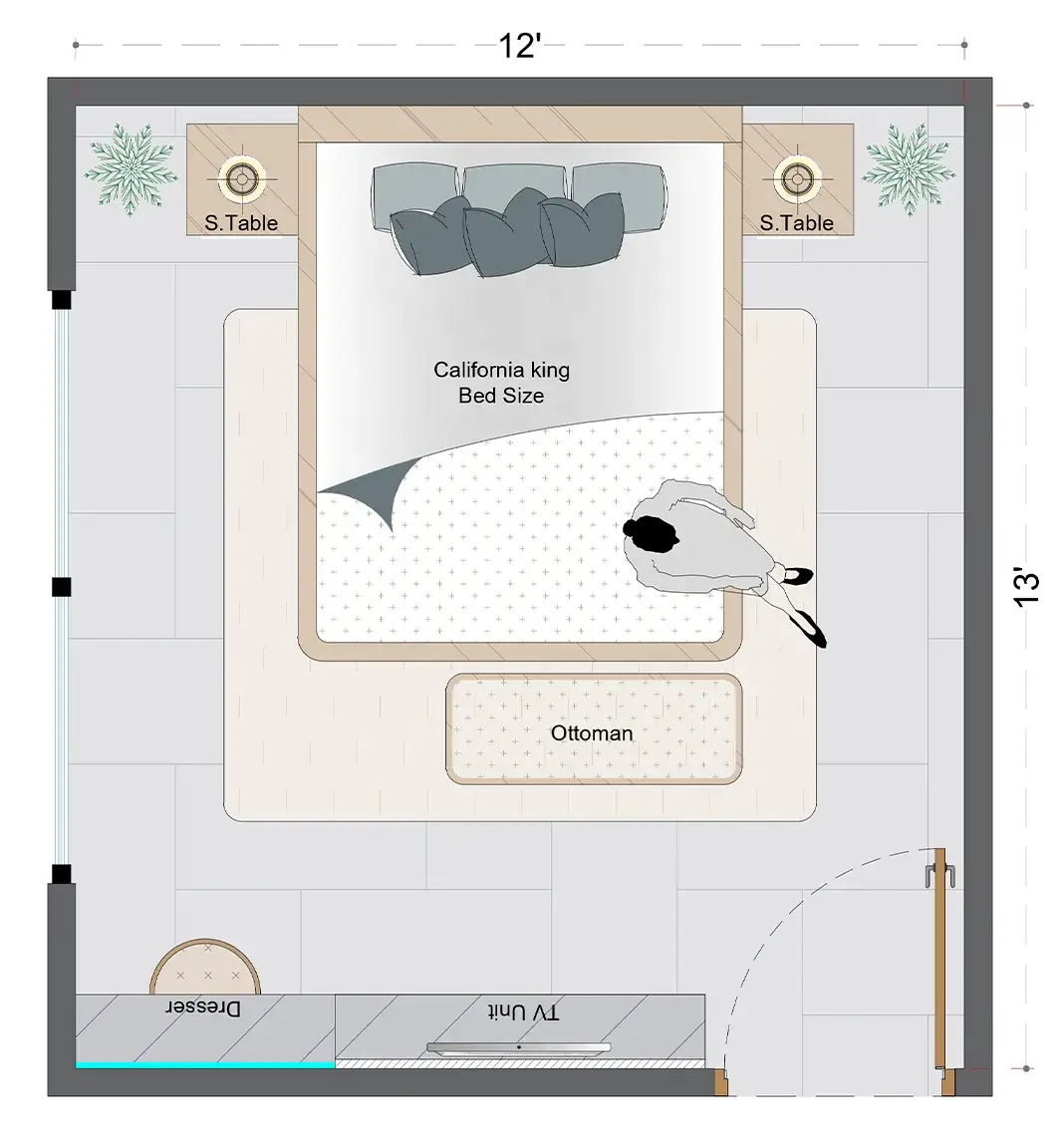Modern Guest Bedroom Layout (MGBL-3)