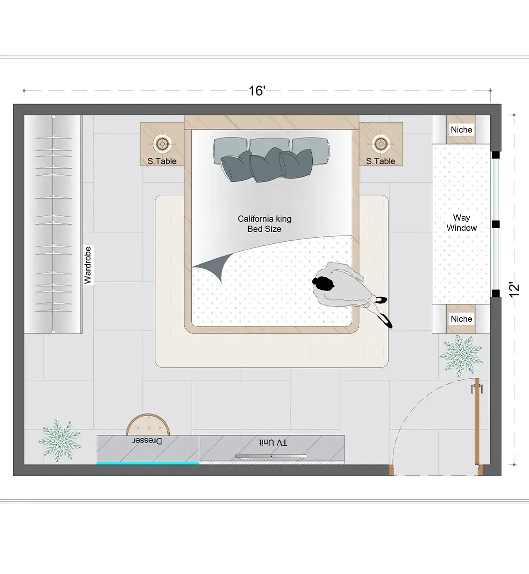 Modern Guest Bedroom Layout (MGBL-4)
