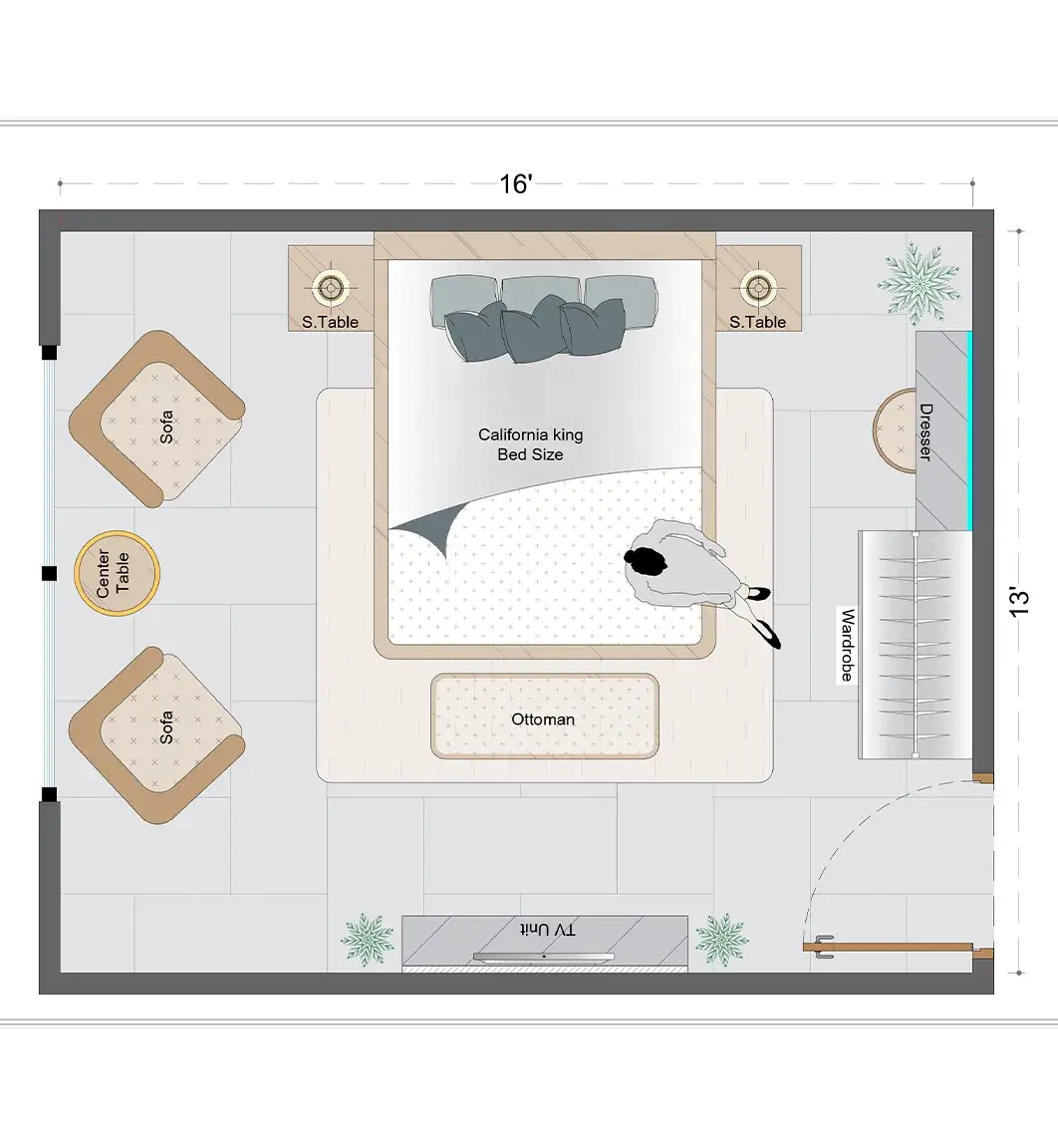 Modern Guest Bedroom Layout (MGBL-6)