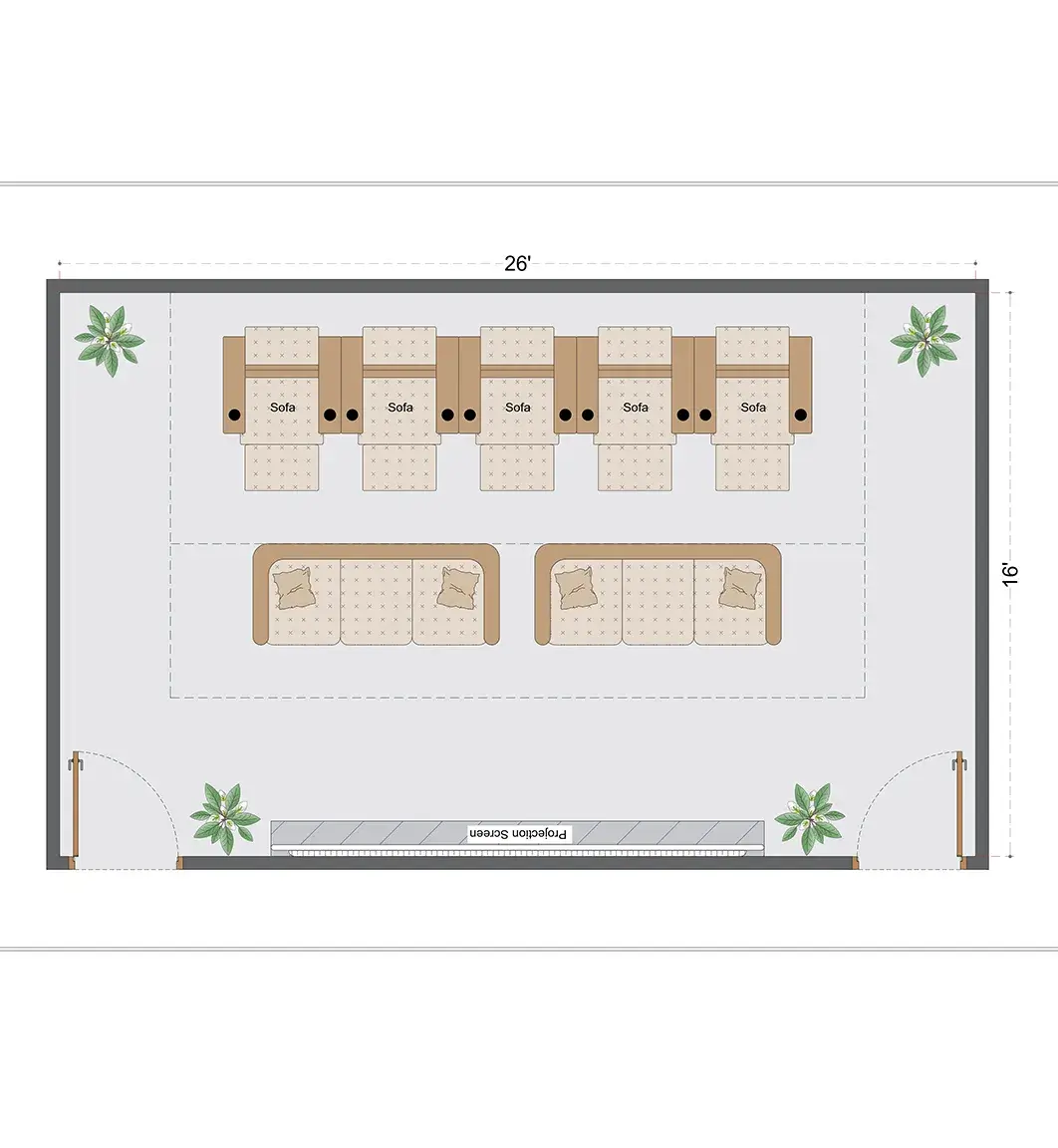 Modern Home Theaters Room Layout (MHTRL-6)