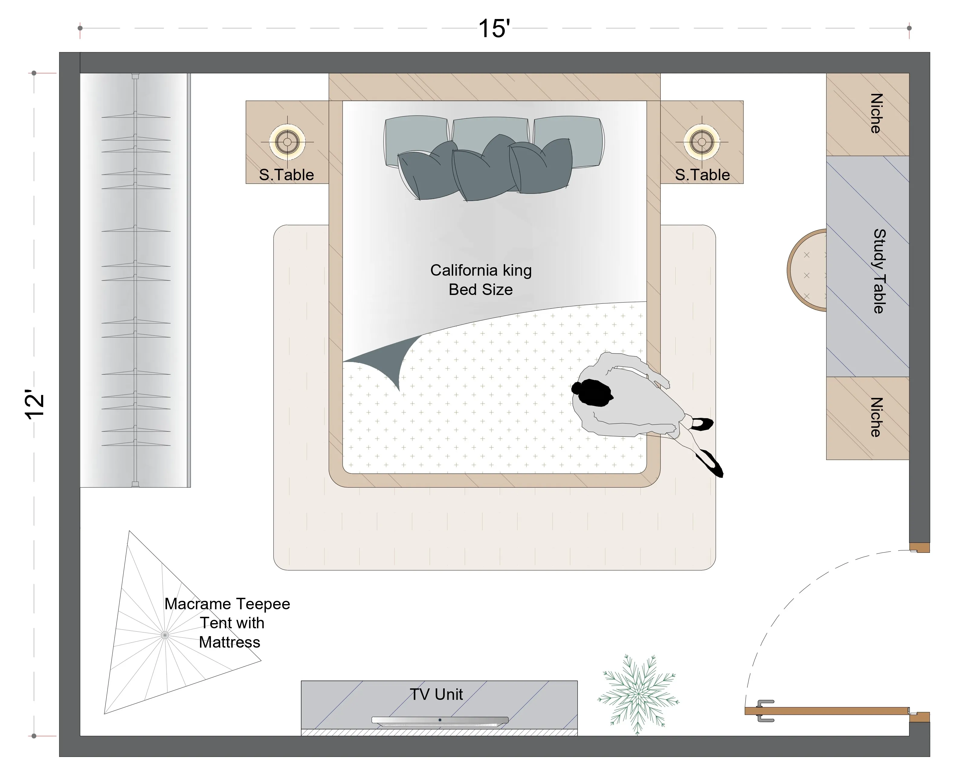 Modern Kids Bedroom Layout (MKBL-1)