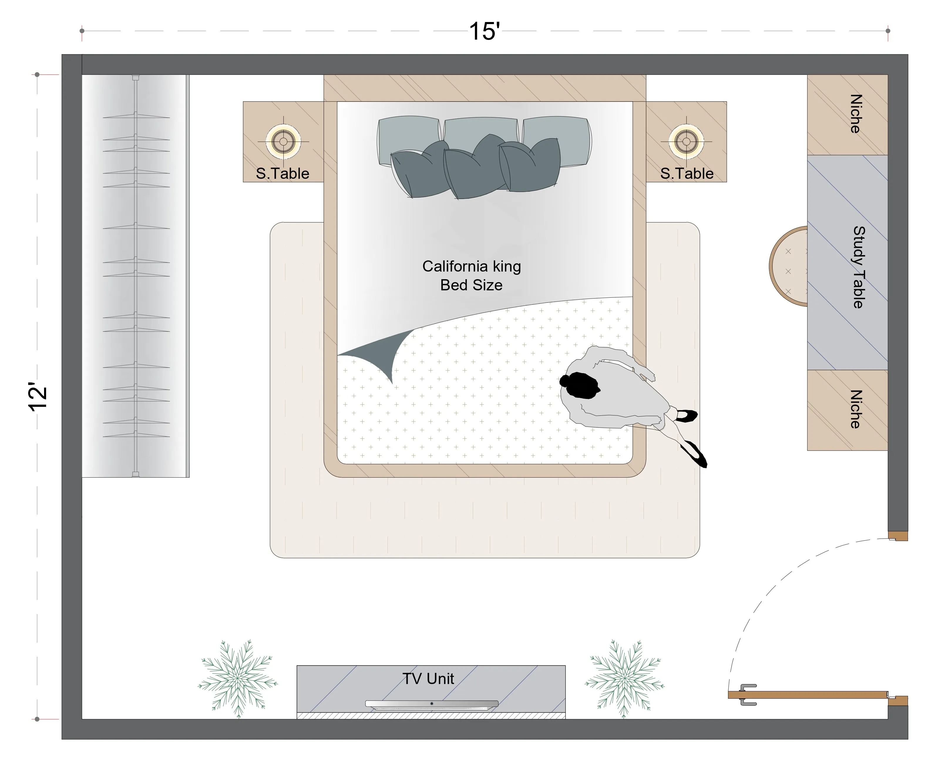 Modern Kids Bedroom Layout (MKBL-2)