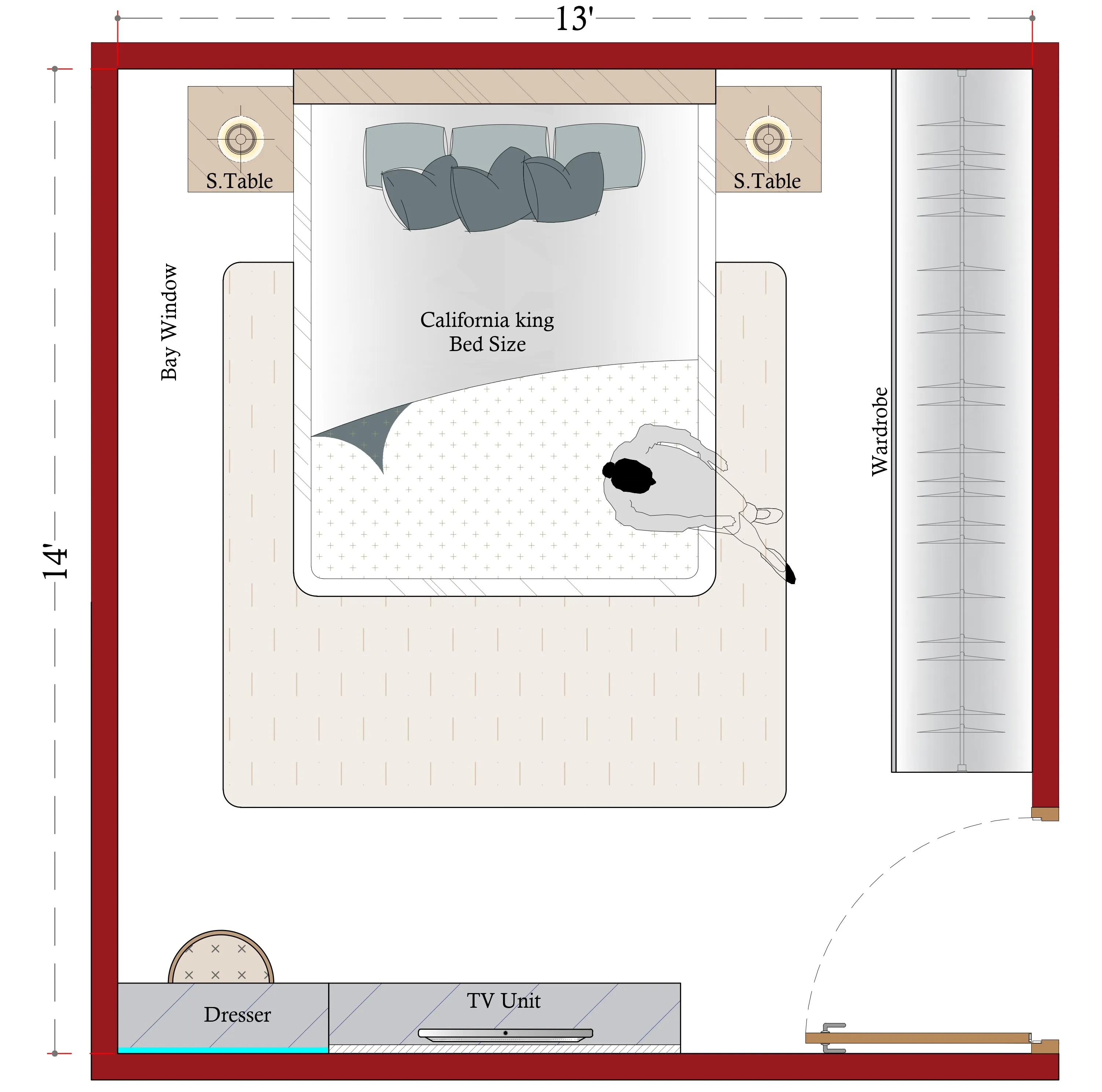 Modern Kids Bedroom Layout (MKBL-5)