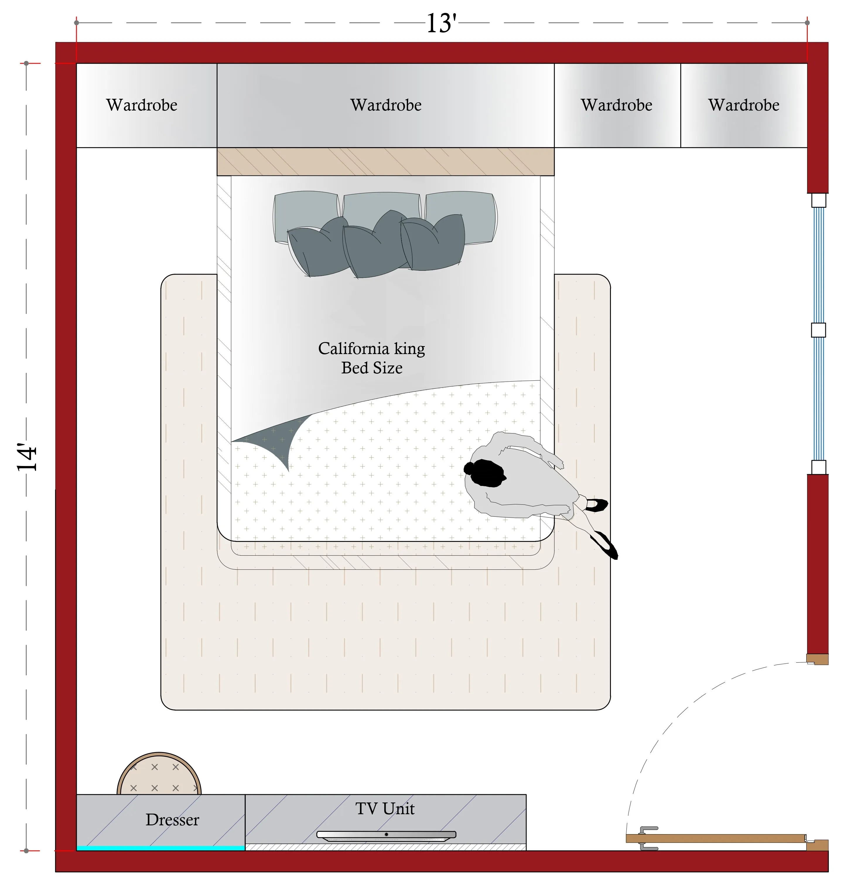 Modern Kids Bedroom Layout (MKBL-6)