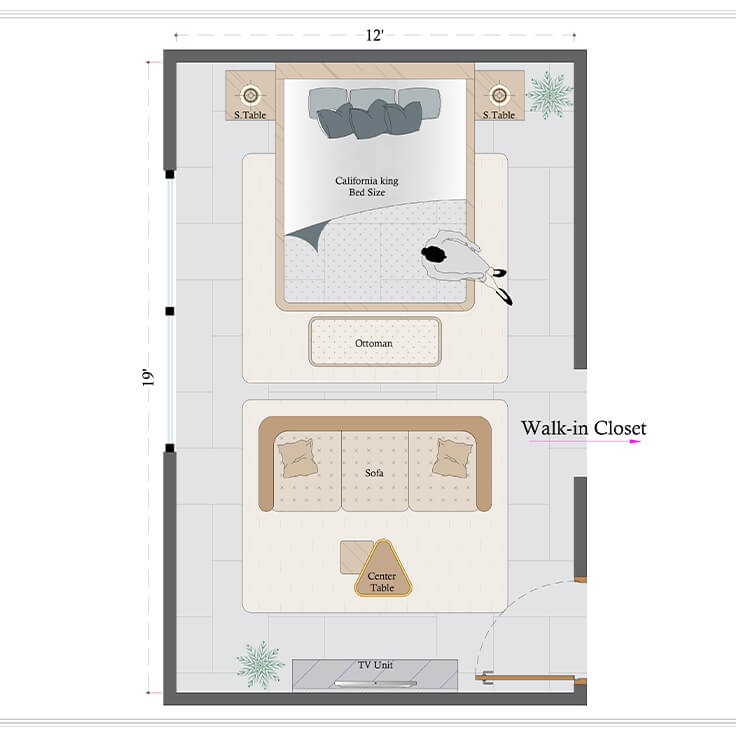 Modern Master Bedroom Layout(MMBL-2)