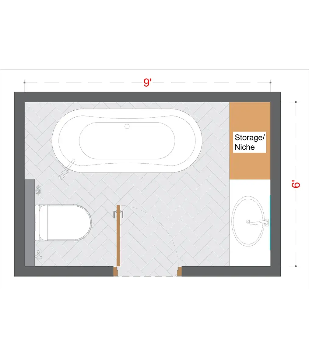 Rustic Washroom Layout(RWL-6)