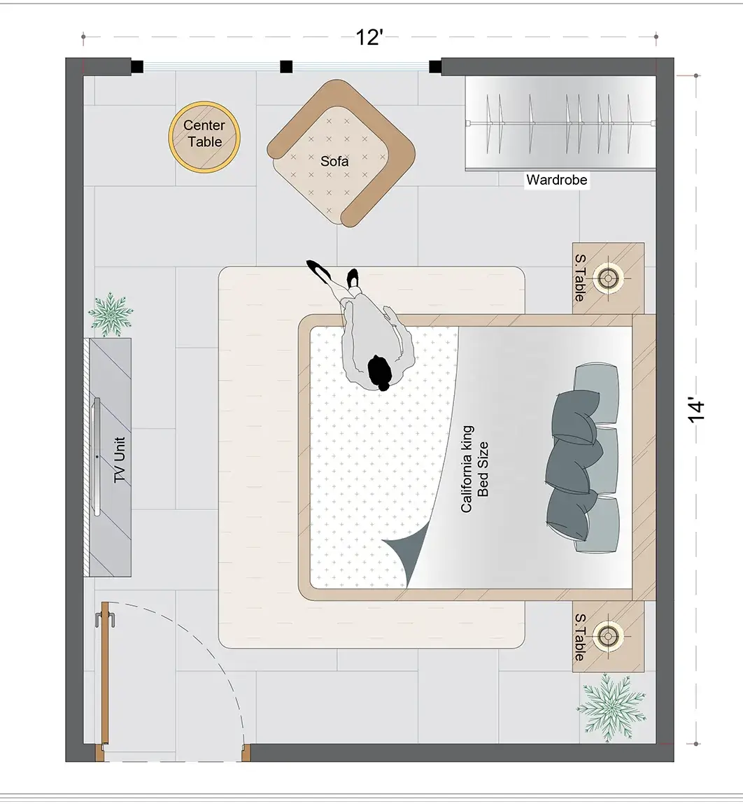 Rustic Guest Bedroom Layout (RGBL-3)