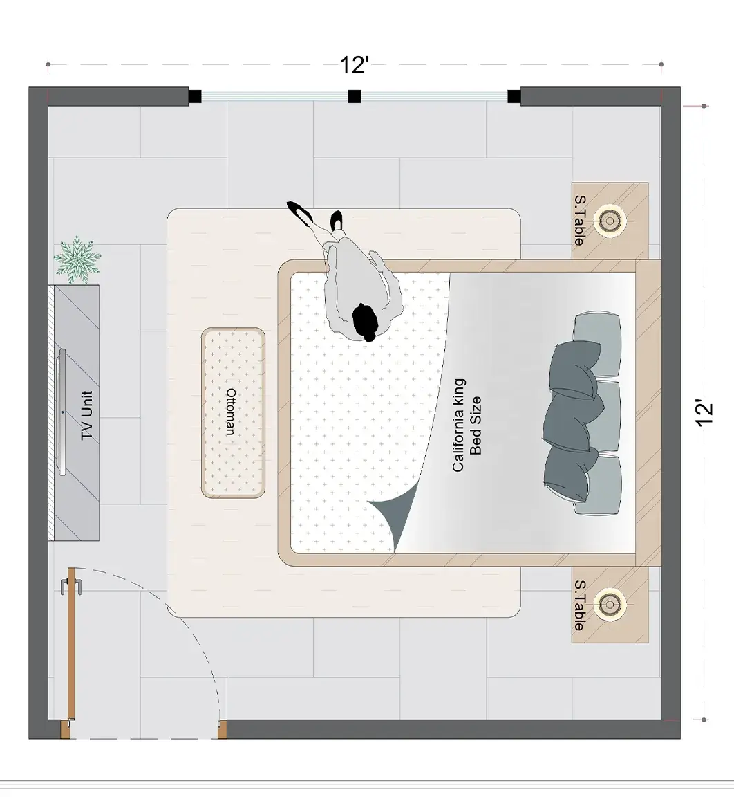Rustic Guest Bedroom Layout (RGBL-4)