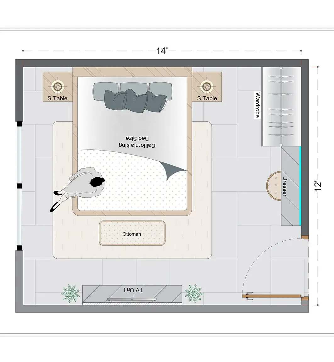 Rustic Guest Bedroom Layout (RGBL-5)
