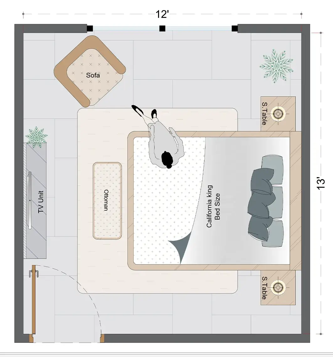 Rustic Guest Bedroom Layout (RGBL-6)
