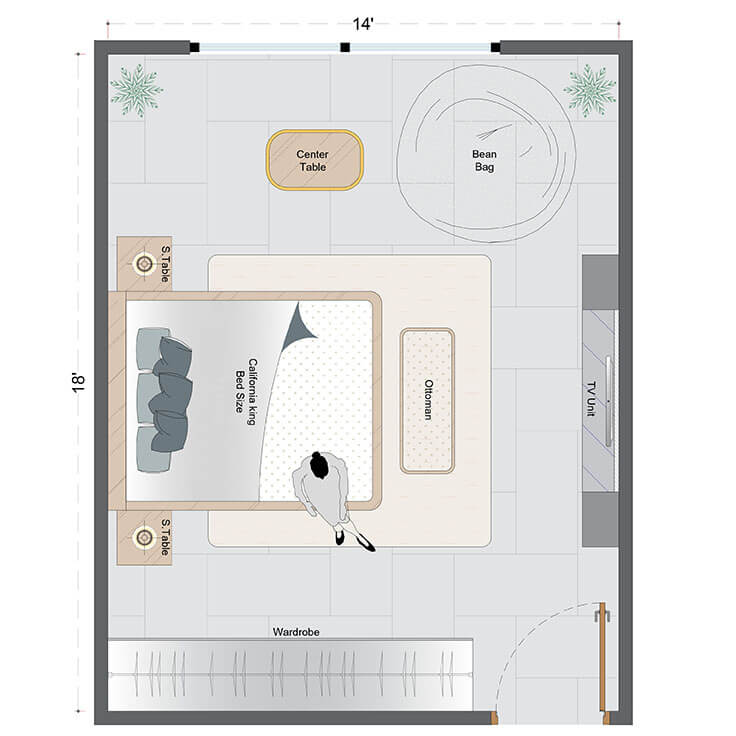 Rustic Master Bedroom Layout(RMBL-1)