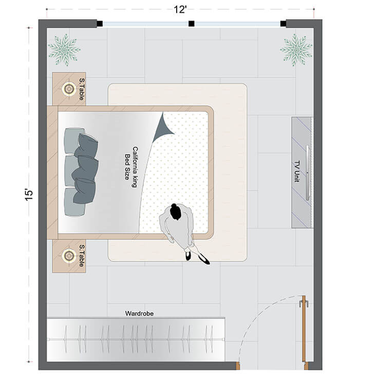 Rustic Master Bedroom Layout(RMBL-2)