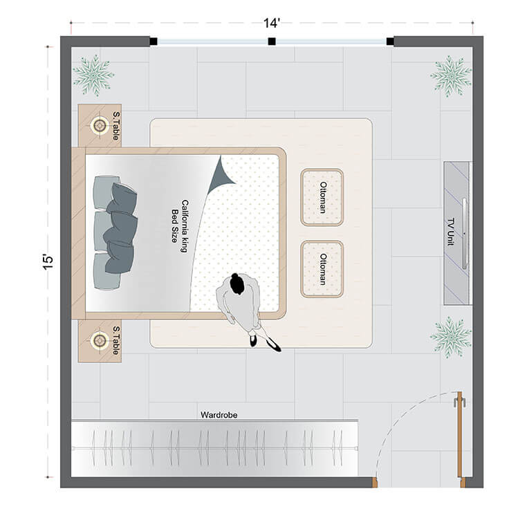 Rustic Master Bedroom Layout(RMBL-3)