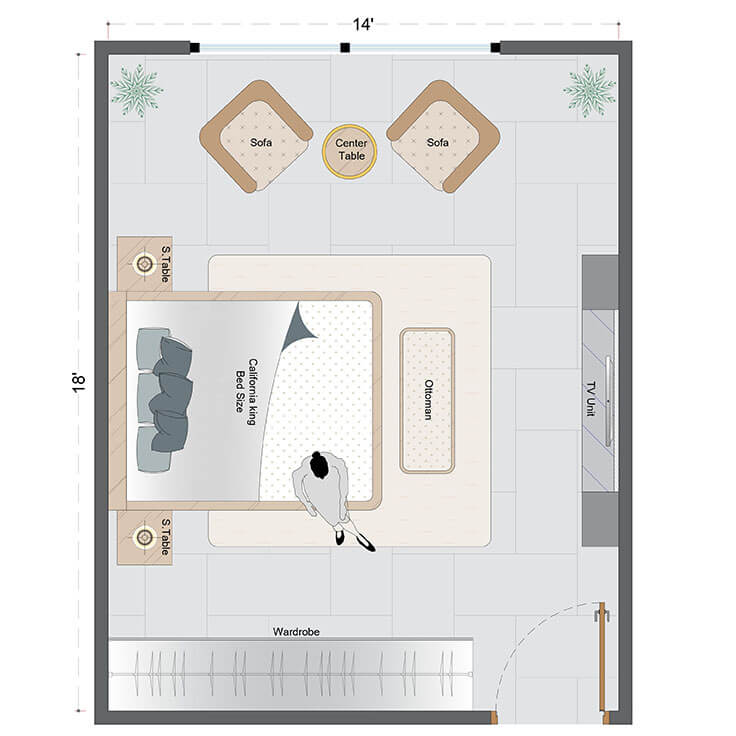Rustic Master Bedroom Layout(RMBL-4)