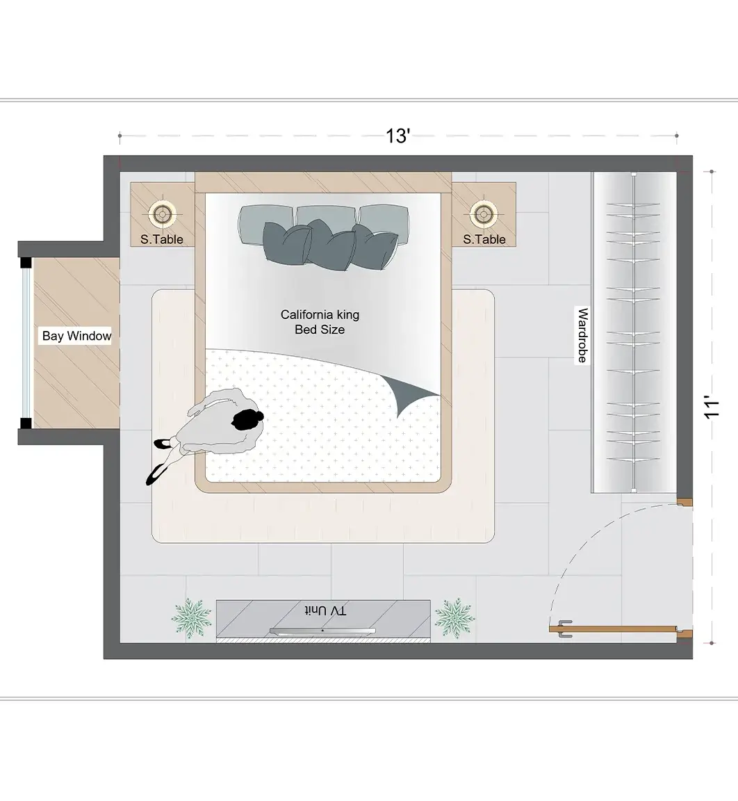 Scandinavian Guest Bedroom Layout (SGBL-2)