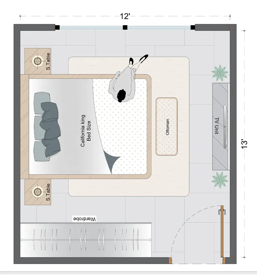 Scandinavian Guest Bedroom Layout (SGBL-3)