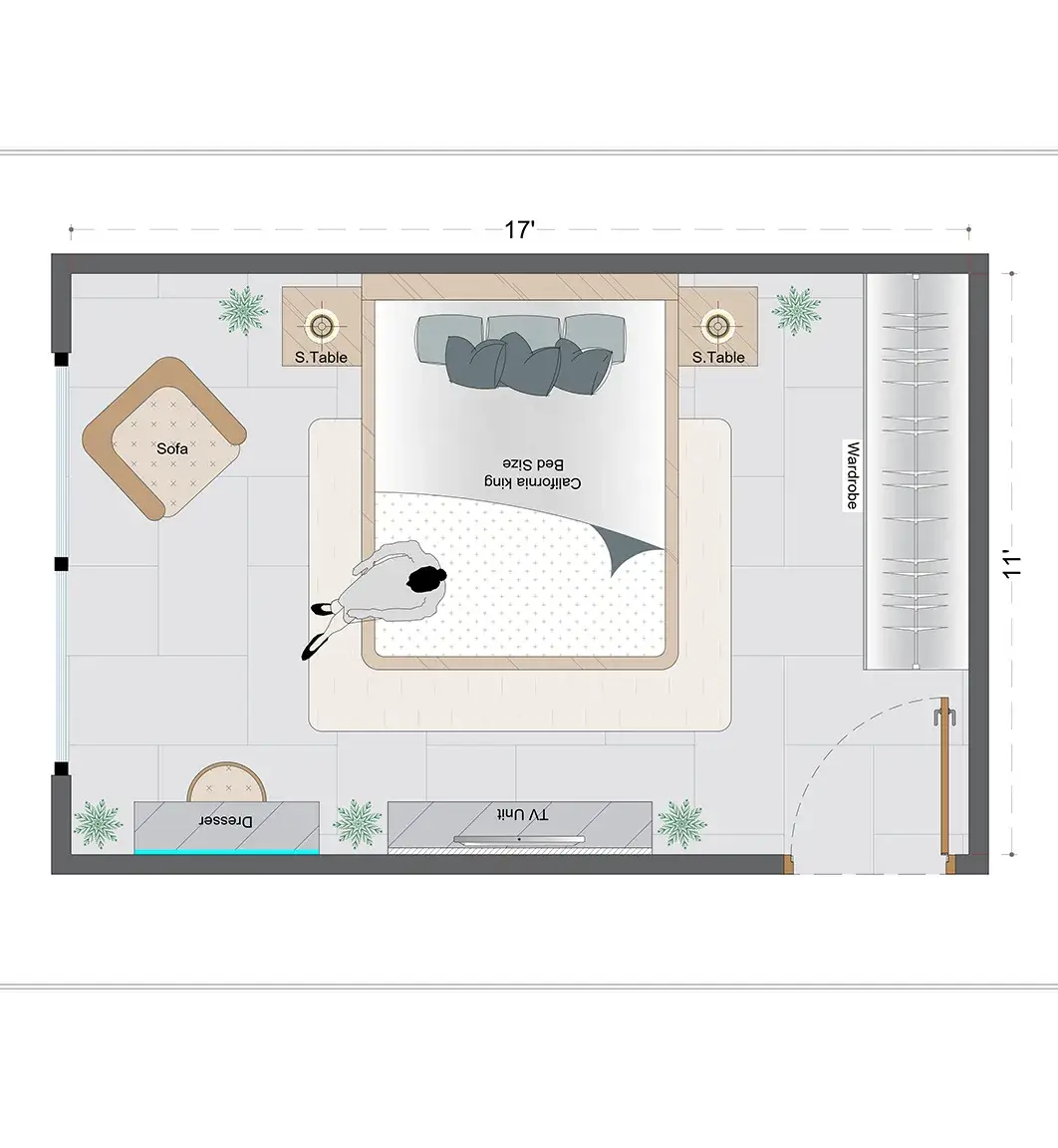 Scandinavian Guest Bedroom Layout (SGBL-5)