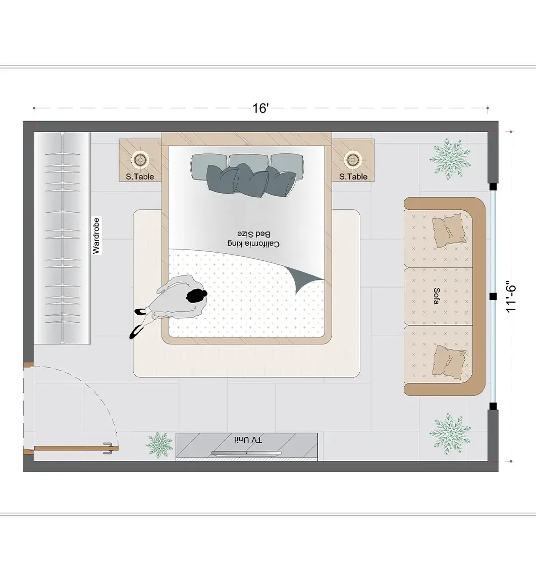 Scandinavian Guest Bedroom Layout (SGBL-6)